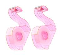 Tofficu 2 pièces Distributeur de Ruban Adhésif et Portable Coupe-ruban Pratique et Robuste Support de Bureau Multifonctionnel pour École et Maison Lot de Design Flamant Rose Rose
