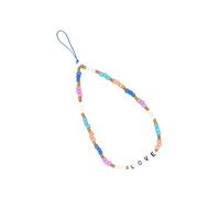 Tofficu 2 Pièces Lanière de Téléphone Perles Colorées Support Décoratif pour Mobile Bracelet de Poignet Pratique Aléatoire Accessoire pour Smartphones Couleur Aléatoire