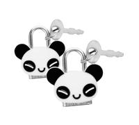 Tofficu 2 pièces Mini Cadenas Panda Silicone Petit Cadenas Mignon avec Clé pour Journaux Intimes Bagages Coffres de Rangement et Armoires et Portable pour Protection