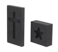 Tofficu 2 Pièces Moule en Graphite de Croix et Étoile à Cinq Branches pour Coulée de Cuivre et Laiton, Haute Performance de Refroidissement, pour Raffinage et Démonstrations