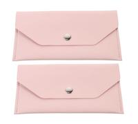 Tofficu 2 Pièces Pince à Billets Réutilisable, Enveloppe pour L'argenté en PU Rose, Format, Rangement Organisé et Protection des Espèces, pour Femmes et Hommes en Voyage Quotidien