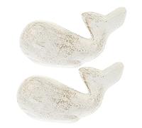Tofficu 2 Pièces Poignée de Porte Tiroir Vintage Fonte Blanche Motif Baleine Lot de Poignées Décoratives pour Meubles et Commode Surface pour Prise Main Confortable Facile à Installer pour