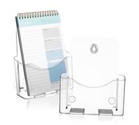 Tofficu 2 Pièces Présentoir pour Brochures et Flyers Acrylique Transparent Lot de Supports Rigides pour Documents de Bureau Organisateur Polyvalent pour Affichage et Publicité