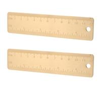 Tofficu 2 Pièces Règle Droite en Laiton Or 12cm avec Double Échelle et Précision Améliorée, Outil Compact pour Croquis Urbains et Œuvres Détaillées