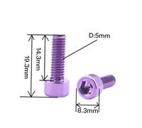 Tofficu 2 pièces Vis Aluminium Anodisé Lot de Boulons pour Fixation de Porte-bidon Compatible Cadre Vtt Route et