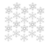 Tofficu 20 pièces Appliques Flocon de Brodées Argentées pour Vêtements et Accessoires DIY Patches Tissu Souple pour Réparations et Décorations Hiver