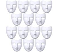Tofficu 20 Pièces Masque pour Bal en Papier Blanc Diy, Ambiance Halloween | Fit Most Faces, Confortable à Porter, sans Odeur, Formes Variées, pour Prom et Mascarade