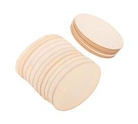 Tofficu 20 Pièces Oval Wooden Craft Pieces Unfinished Wood Slices For Painting DIY Art Educational Supplies Natural Texture Creative Teaching Tools