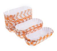 Tofficu 200 Caissettes à Pâtisserie en Papier Forme Bateau Résistantes la Graisse la Chaleur, Rayures Orange, 200 Pièces, Moules à Cupcakes Mini pour Cuisson, Fêtes et Mariages