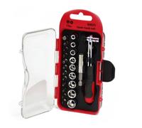 Tofficu 23 pièces Coffret Douilles Embouts Tournevis Cliquet avec Rallonge Ergonomique pour Réparation Automobile et Domestique
