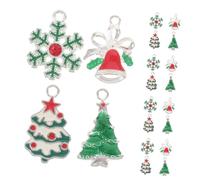 Tofficu 24pièces Pendentifs de Noël Alliage Breloques pour Création de Bijoux de Fêtes Assortiment de Charms de Flocons pour Bracelets et Colliers
