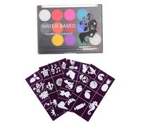 Tofficu 3 Ensembles Peinture Corporelle Palette De Maquillage Se Maquiller Peinture De Visage D'halloween Pour Les Enfants Maquillage Surligneur Pinceau De Maquillage En Nylon