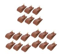 Tofficu 3 Ensembles Poignées Cuir Pour Armoires Boutons Modernes Pour Meubles Style Européen Couleur Marron Installation Facile 6 Pièces * 3