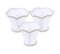 Tofficu 3 Pièces Accessoires pour abat-jour de lustre de lumière pendentielle lampe de chevet lampes mur coiffures tissu Éclairage pendentif plissé agrafe clip sur abat-jour