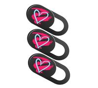 Tofficu 3 Pièces Cache Caméra de Protection de Confidentialité Couvercle Adhésif pour Ordinateur Portable et Smartphone Motif Cœur Facile à Utiliser Compatible Téléphones
