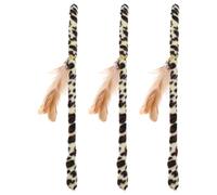 Tofficu 3 Pièces Chat Portatif Interactif, Plume Léopard, Tissu, Léger | Jeu D’intérieur pour Chaton, Stimule L’exercice, Renforce le Lien, pour Chats, Usage Quotidien