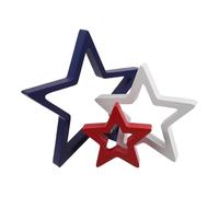 Tofficu 3 pièces Décoration Étoile Patriotique Lot Ornements Indépendance Américains pour Déco Table et Memorial Day
