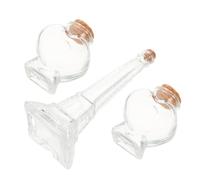 Tofficu 3 Pièces Ensemble de Bocaux Décoratifs en Verre Clair de Cœur Bouchons en Liège, Taille 8x6x4 Cm, pour Décoration Maison et Souvenir de Mariage