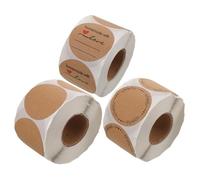 Tofficu 3 Pièces Étiquettes Rondes Autocollantes Kraft Adhésif pour Fermeture Sécurisée Sacs Boîtes Courrier Usage Professionnel et Artisanal