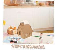 Tofficu 3 Pièces Kit Maisons Carton Miniatures pour Garçon Fille DIY Modèles à Peindre Montage Facile Matériau Recyclable pour Activités Scolaires et