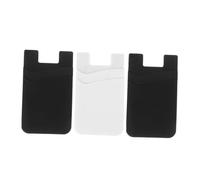 Tofficu 3 pièces Lot de Porte- Adhésifs Silicone pour Téléphone Portefeuille Autocollant pour de Crédit et Identité Résistant et Multifonctionnel pour Dos de Coque Noirs Blanc