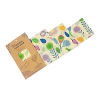 Tofficu 3 Pièces Lot Emballages Alimentaires Réutilisables Coton Bio avec Cire Abeille Tissus Naturels de Conservation des Aliments Protège Fruits et Fromages Motifs Couleur Aléatoire