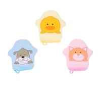 Tofficu 3 Pièces Moufles de Bain Garçon et Filles Cartoon, Éponge Coton, | Léger et Facile à Transporter, Texture Confortable, Lot Garçon Fille, Bain Accessoires