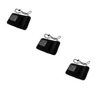 Tofficu 3 Pièces Petit extérieur Porte-Carte Transporteur Fermeture éclair Pochettes lanières Pochette de Rangement pour Cartes à Cartes Suspendu Tissu Black