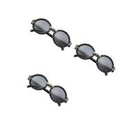 Tofficu 3 Pièces Plastique Lunettes de Fête à Tête de Mort Noires