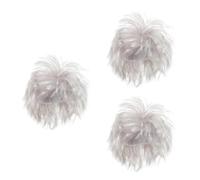 Tofficu 3 Pièces Postiche Mulet Punk Blanche pour Fête Halloween, Style | Fibre Chimique, Confort Ajusté, Usage Scène et Soirée, pour Hommes et Femmes, Facile à Assortir