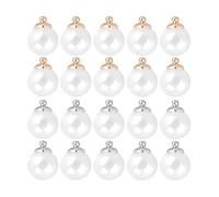 Tofficu 30 ensembles Boules Verre Creuses avec Caps et Or Accessoires DIY pour Pendentifs Colliers Bijoux Création Conteneurs Cristal Artisanaux pour Perles et Fleurs Séchées