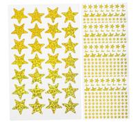 Tofficu 30 feuilles Autocollants Récompense Étoiles Dorées Pentagramme Autocollants Adhesifs Éducatifs Pour Garçon Fille Fournitures Scolaires Kit