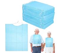 Tofficu 30 Pièces Bavoir Adulte Imperméable Jetable en Plastique pour Personnes Âgées, Protection Repas Pratique pour Usage Extérieur, Serviette Respectueuse Peau