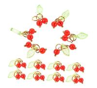 Tofficu 30 pièces Charm Cerise Rouge DIY Fruit Pendentifs pour Bracelet Collier Boucles Oreilles Porte-clés et Décoration Téléphone Accessoires Créatifs Polyvalents