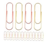 Tofficu 30 Pièces Lot de Trombones Métalliques Grands Colorés Résistants pour Organiser Documents et Dossiers Bureau