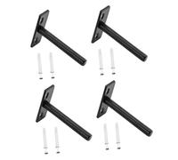 Tofficu 4 Ensemble Support Étagère Invisible Fer Robuste Fixation Murale Cachée Kit Supports avec Vis pour Tablette Flottante Adaptable