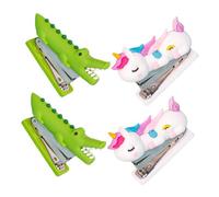 Tofficu 4 Pièces Agrafeuse Mini Portable Animaux Agrafeuse pour École et Bureau Design et Pratique pour Garçon Fille et Adultes et