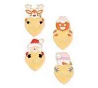 Tofficu 4 Pièces Broche D'amour De Noël Broche En Forme De Coeur Renne Épinglette Du Père Noël