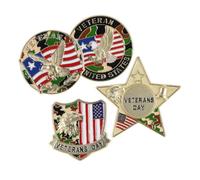 Tofficu 4 Pièces Broche Patriotique en Alliage Robuste avec Aigle Métallique, Accessoire Multi-usage Élégant pour Vêtements, Fête des Anciens et Jours Patriotiques