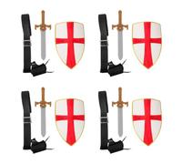 Tofficu 4 Pièces Ceinture Viking Robuste en PU Porte-épée, Bouclier de Chevalier Médiéval en Plastique pour Cosplay Vintage, pour Halloween et Fêtes Renaissance