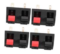 Tofficu 4 pièces Connecteur de Fil pour Haut Parleur Broches à Ressort Terminal Audio Push In Stable Noir Connectique Fil pour Enceintes et Systèmes Audio