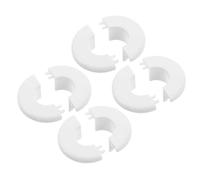 Tofficu 4 Pièces Couvercle de Brûleur de Cuisinière à Gaz en Plastique Blanc, Installation Facile, Prévient Les Taches D’Huile, Décoration et L’Entretien Cuisine