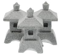 Tofficu 4 Pièces Décor de Petites Pagodes en Grès Style Chinois pour Micro-Paysage et Balcon, Décoration Réaliste pour Jardin Miniature et Mousse