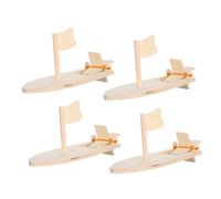 Tofficu 4 pièces Kit DIY de Modèles de Voiliers à Peindre Main Jouets Éducatifs Créatifs pour Garçon Fille et Filles Matériel Artisanal Durable et Sûr pour Activités Manuelles