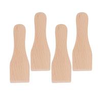 Tofficu 4 Pièces Lot de Petites Spatules Bois Lisses Tourneurs Polyvalents pour Pizza Œufs et Burgers Finition Soignée et Poignée Confortable