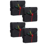 Tofficu 4 Pièces Mécanisme Horloge à Quartz Silencieuse avec Fonction Saut de Seconde, Plastique Noir, Installation Facile DIY pour Bureaux et Salles de Classe