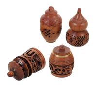 Tofficu 4 Pièces Pendentifs Diffuseurs Sculpté Ouvert Cage Creuse avec Motifs Chinois Accessoires Polyvalents pour Voiture Bureau Maison Ornements Parfumés et Porte Clés