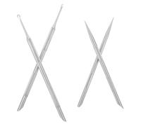 Tofficu 4 Pièces Poussoir à Cuticules en Acier Inoxydable Double Embout pour Manucure, Finition Lisse et Précision, Design Cercle et Pointe pour Soin des Ongles à Domicile