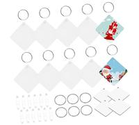 Tofficu 40pièces Clés Vierges pour Sublimation Carrées Décoratives Double Face Film Protecteur Accessoires de Sac Élégants