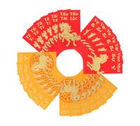 Tofficu 48 Pièces signe est un sceau fournitures de an paquet rouge décoratif enveloppe rouge an décorations de fête paquet d'argent Papier